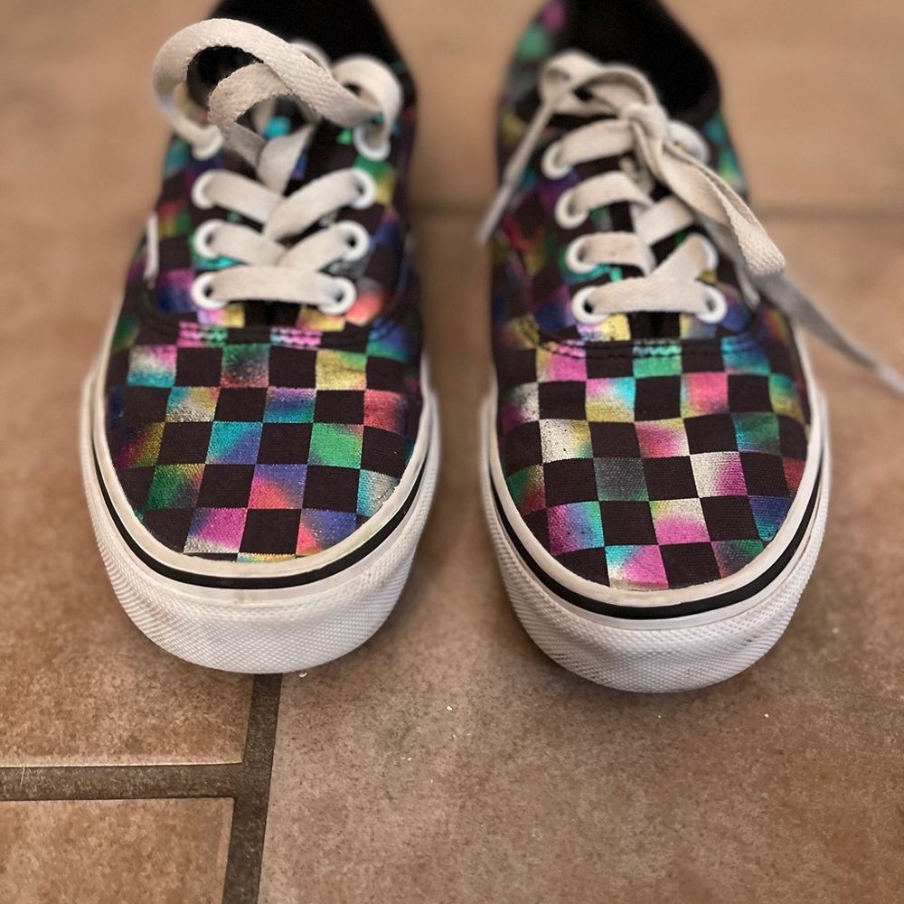 Vans iridescent checkered shoes